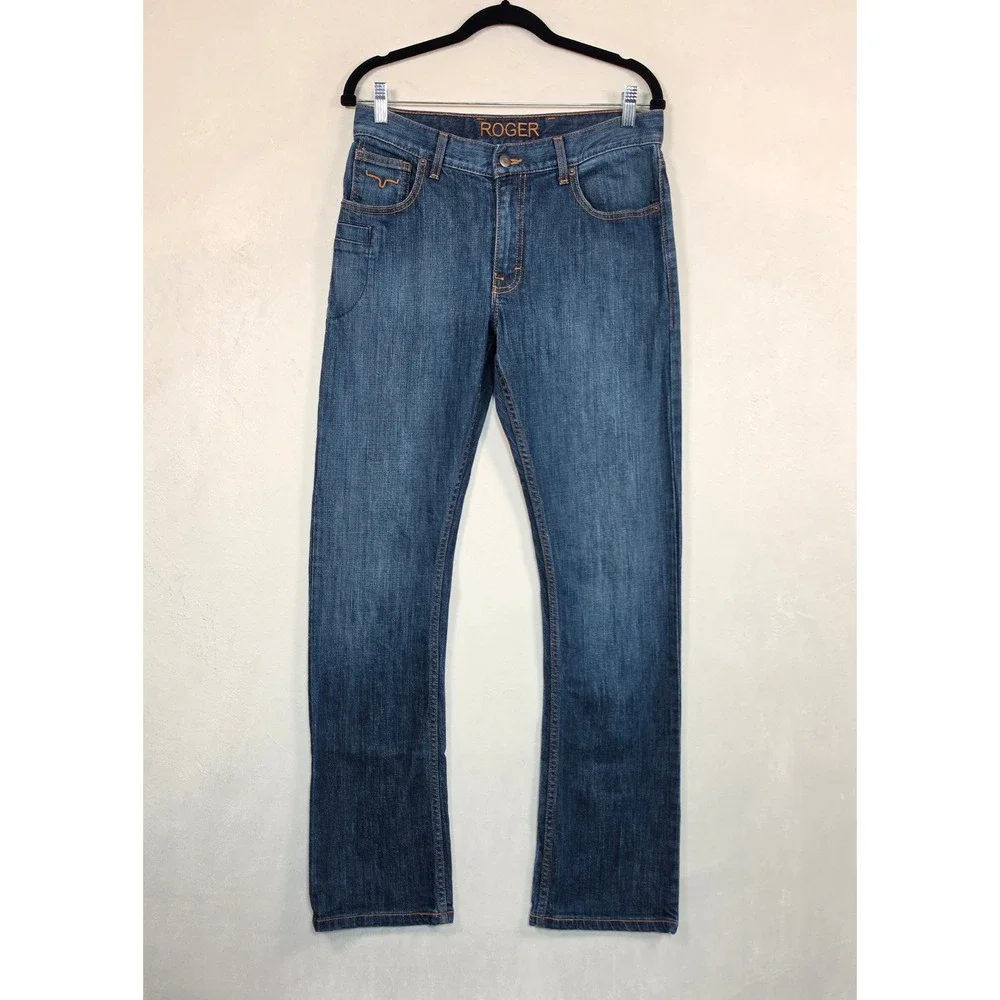 Kimes Ranch Roger Jeans Men's 31x32 Blue Slim Straight Western Denim USA